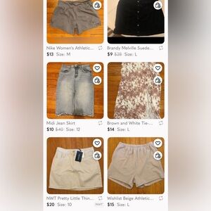 All shorts/skirts in Posh Closet- 24 Total